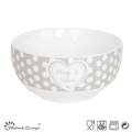 13cm Bowl con la calcomanía en diseño simple del corazón